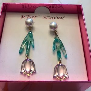 Authentic Betsy Johnson Earrings New with & Box.